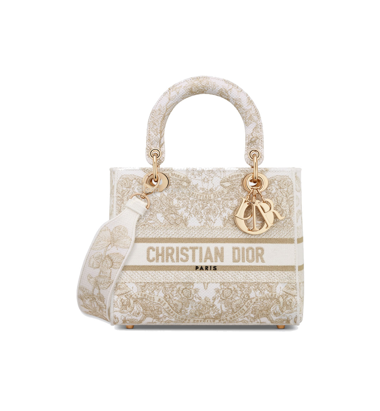 Dior Medium Size Lady D Lite Butterfly Around The World Embroidery Handbag (1) - newkick.cc